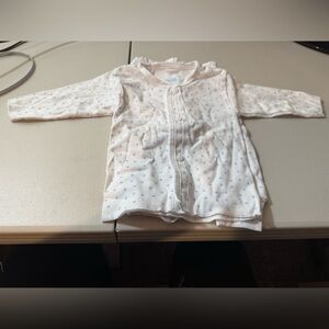 Kids White Pajama Set with Blue Accents